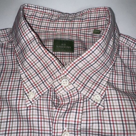 Sid Mashburn Button Down Shirt Tan Cotton Casual Preppy Lightweight Men Large - Picture 5 of 10